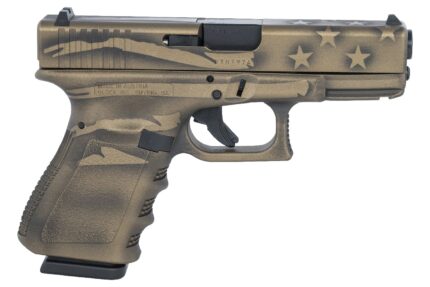Glock 19 Gen3 9mm Pistol with Coyote Battle Worn Flag Cerakote Finish