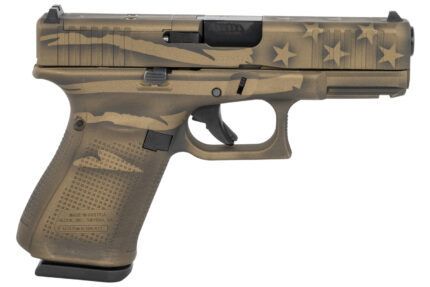 Glock 19 Gen5 MOS 9mm Compact Pistol with Coyote Battle Worn Cerakote Finish