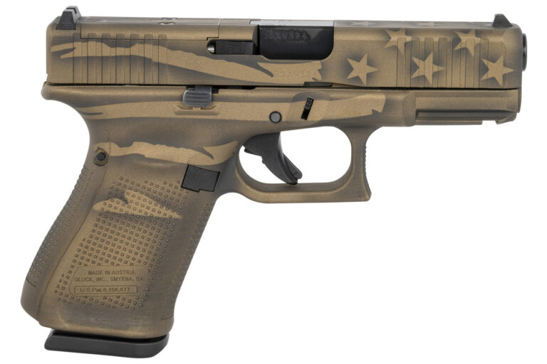 Glock 19 Gen5 MOS 9mm Compact Pistol with Coyote Battle Worn Cerakote Finish