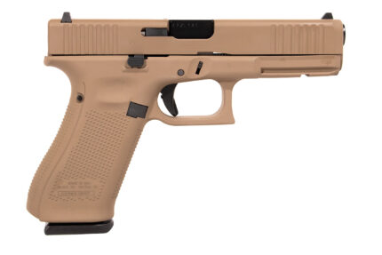Glock 17 Gen5 9mm Full-Size Pistol with FDE Frame and Front Serrations (Made in USA)