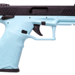 Taurus TX22 22LR Rimfire Pistol with Cyan Frame and Black Slide