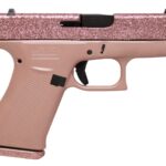Glock 43X 9mm Pistol with Rose Gold Glitter Slide and Colored Frame