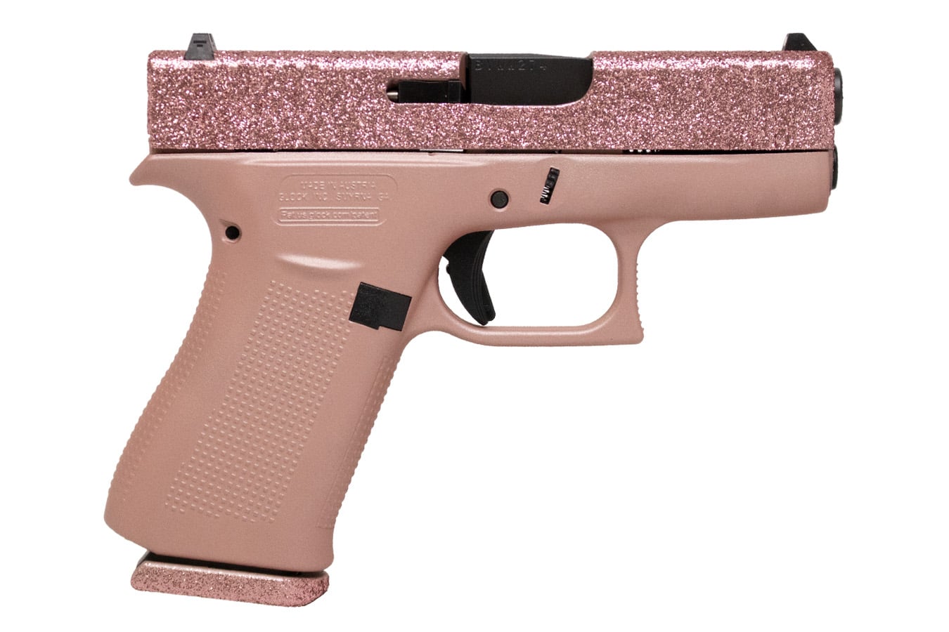 119141-default-l Glock 43X 9mm Pistol with Rose Gold Glitter Slide and Colored Frame