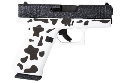 Glock 43X 9mm Pistol with Black Glitter Slide and Tactical Cow Finish