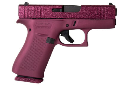 Glock 43X 9mm Pistol with Black Cherry Glitter Slide and Colored Frame