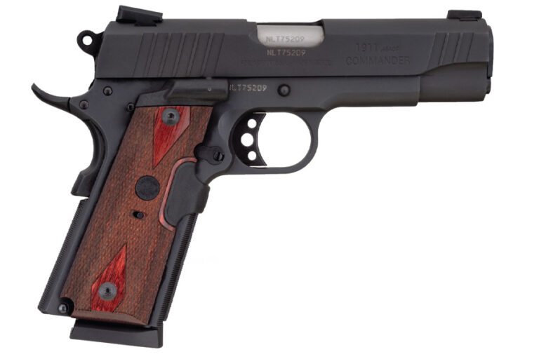 Taurus 1911 Commander 45 ACP Pistol with Houge Rosewood Checkered Laser Grips (Blemished)