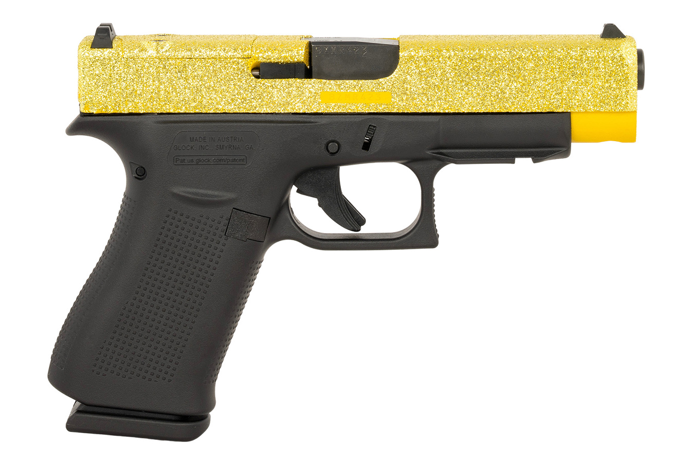 124318-default-l Glock 48 MOS Compact 9mm Optic Ready Pistol with Gold Glitter Cerakote Slide