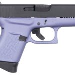 Glock Model 43 9mm Pistol with Orchid Frame and Black Slide