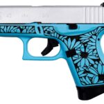 Glock 43 Miss Daisy 9mm Semi-Auto Pistol with Raspberry Blue Engraved Frame and Cerako