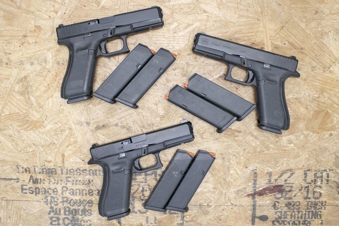 138606-default-l Glock 17 Gen5 9mm Police Trade-In Pistols with Three Magazines