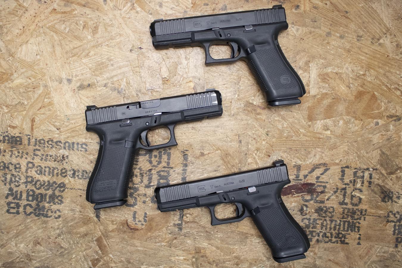 139404-default-l Glock 17 Gen5 9mm Police Trade-In Pistols with Night Sights and Front Slide Serrations (Fair Condition)