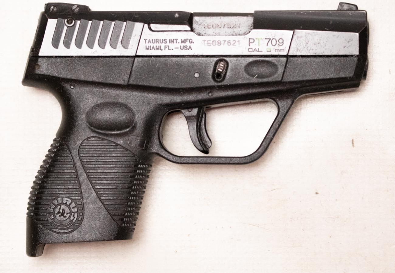 142637-default-l Taurus PT709 Slim 9mm Police Trade-In Semi-Auto Pistol with Manual Safety (Magazine Not Included)