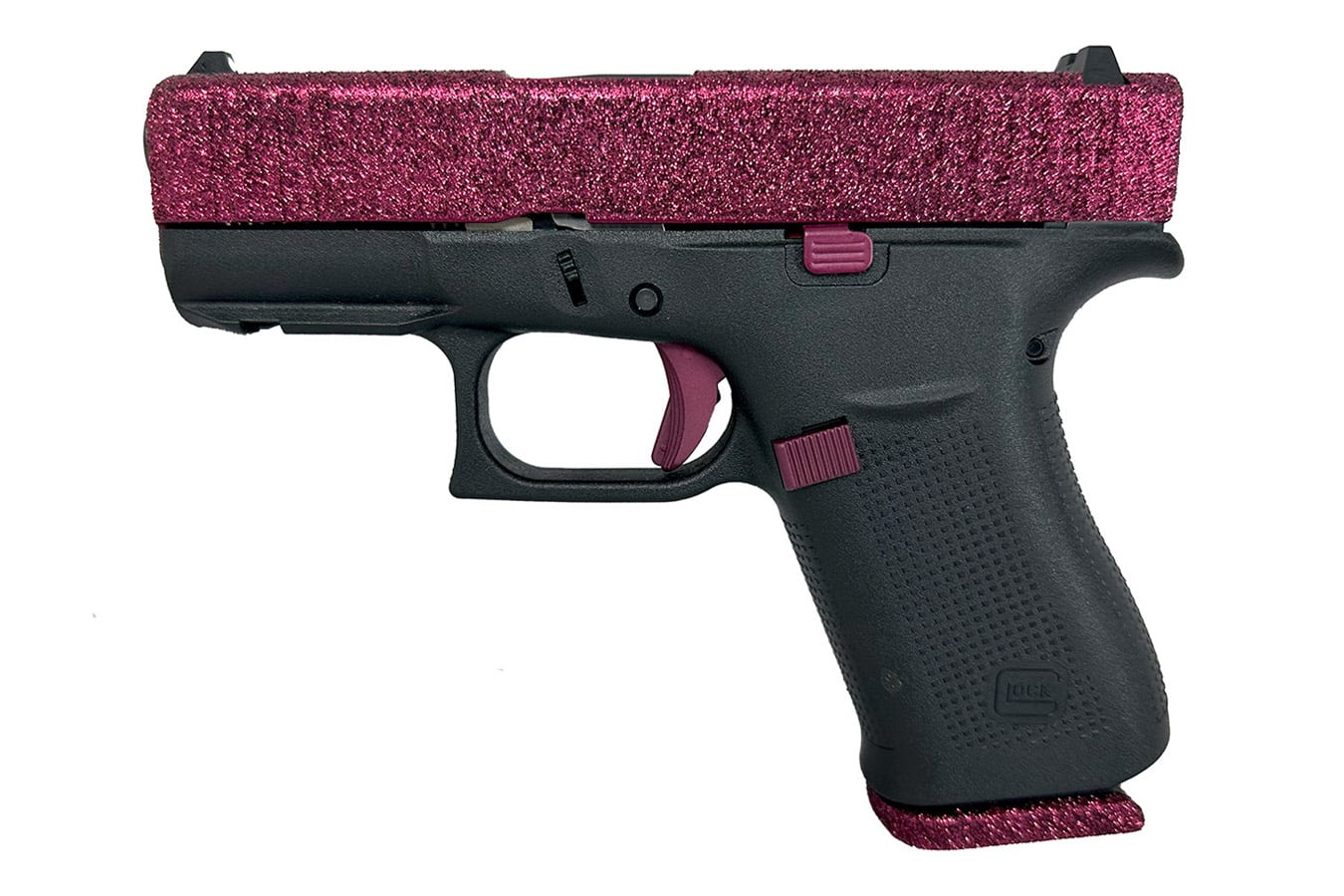 150631-default-l Glock 43X 9mm Pistol with Black Cherry Glitter Slide and Accents