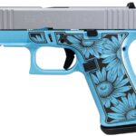 Glock 43X FR 9mm Sub-Compact Pistol with Miss Daisy Blue Cerakote Frame