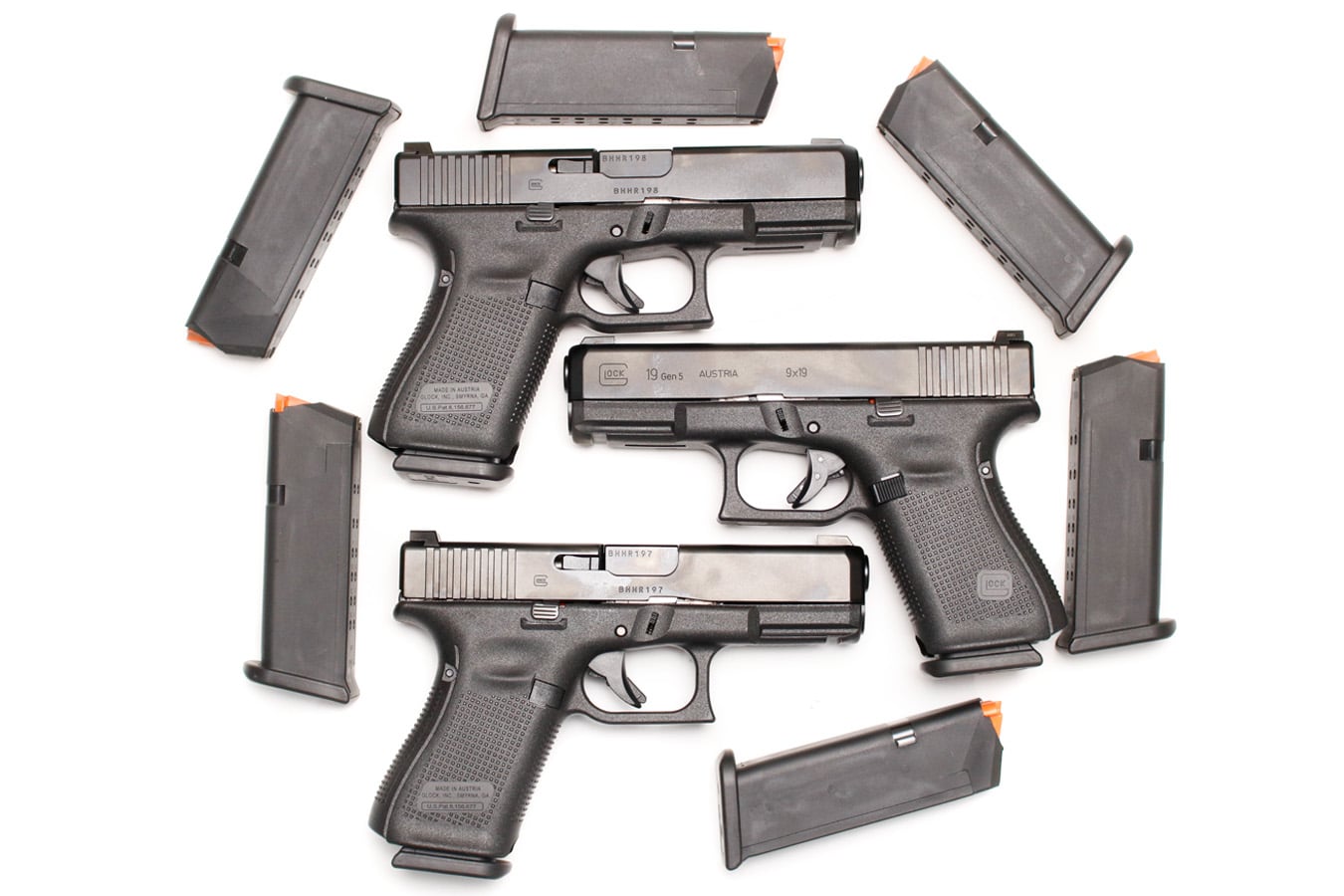 154289-default-l Glock 19 MOS Gen 5 9mm Optic Ready Police Trade-In Pistols with Three Magazines