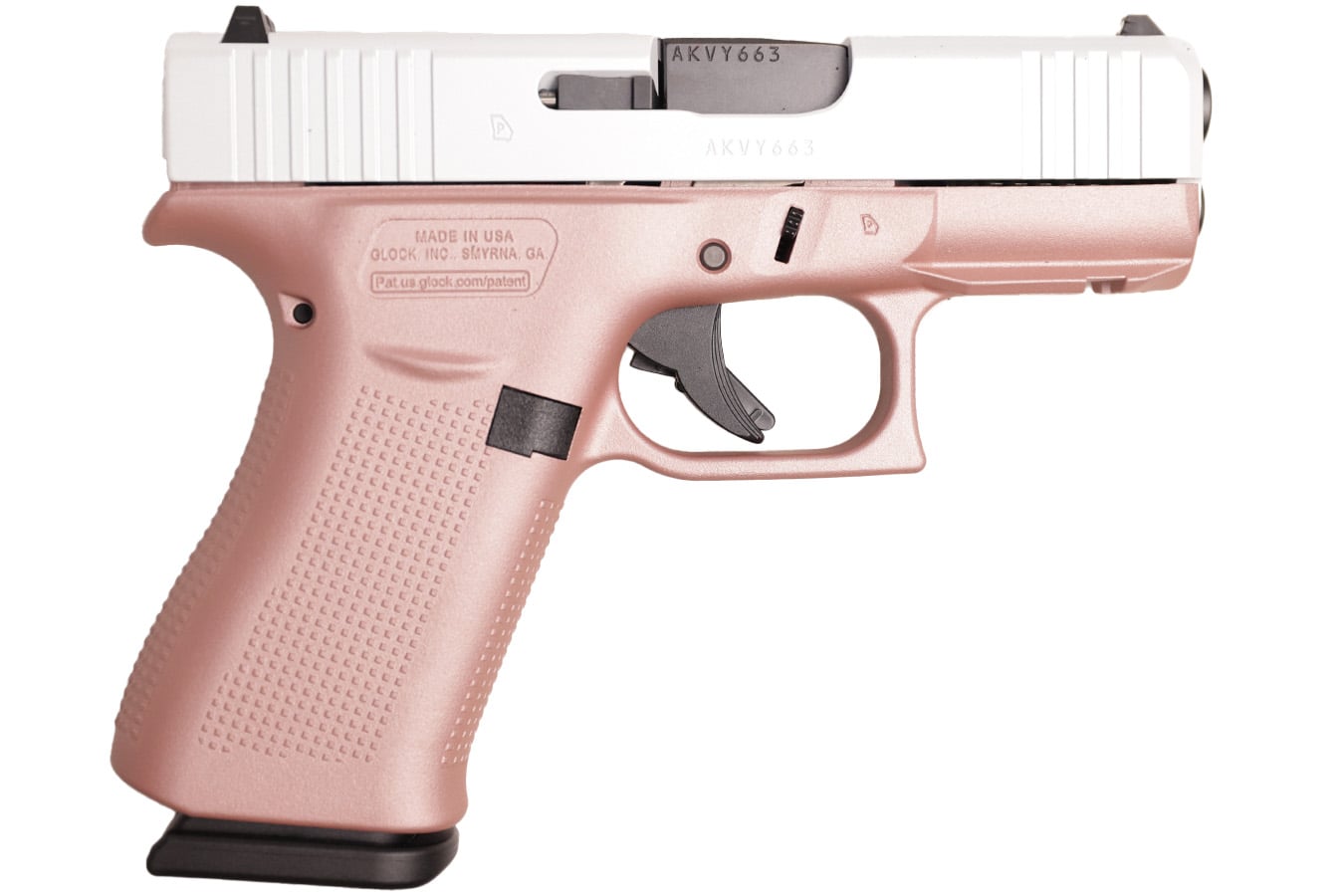 164352-default-l Glock 43X Slim Sub-Compact 9mm Pistol with Pearl White Slide and Rose Gold Frame Finish
