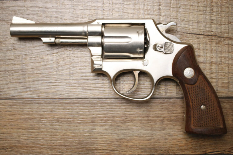 Taurus Model 80 38 Special Police Trade-in Revolver with Nickel Finish and Wood Grips
