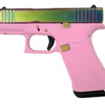 Glock 43X MOS 9mm Optic Ready Pistol with Pink Frame and Rainbow Slide