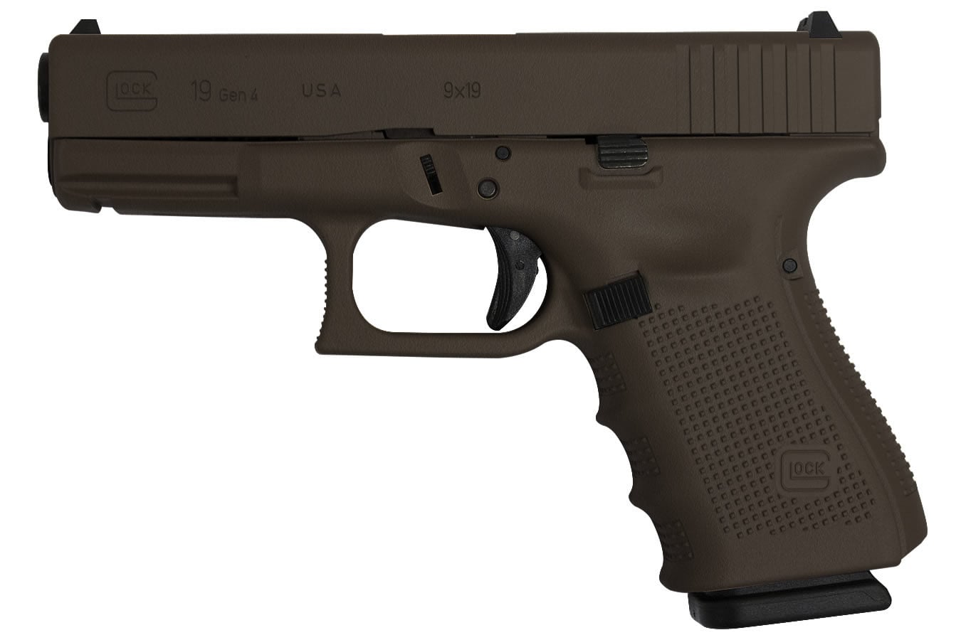 33106-default-l Glock 19 Gen4 9mm 15-Round Pistol with Hot Cerakote Tactical Bronze Finish