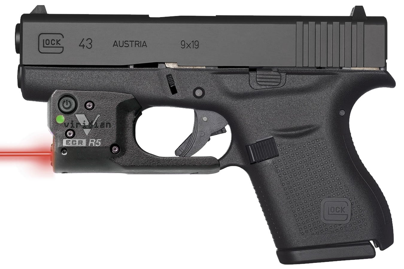 35840-default-l Glock 43 9mm Single Stack Pistol with Viridian R5 Red Laser