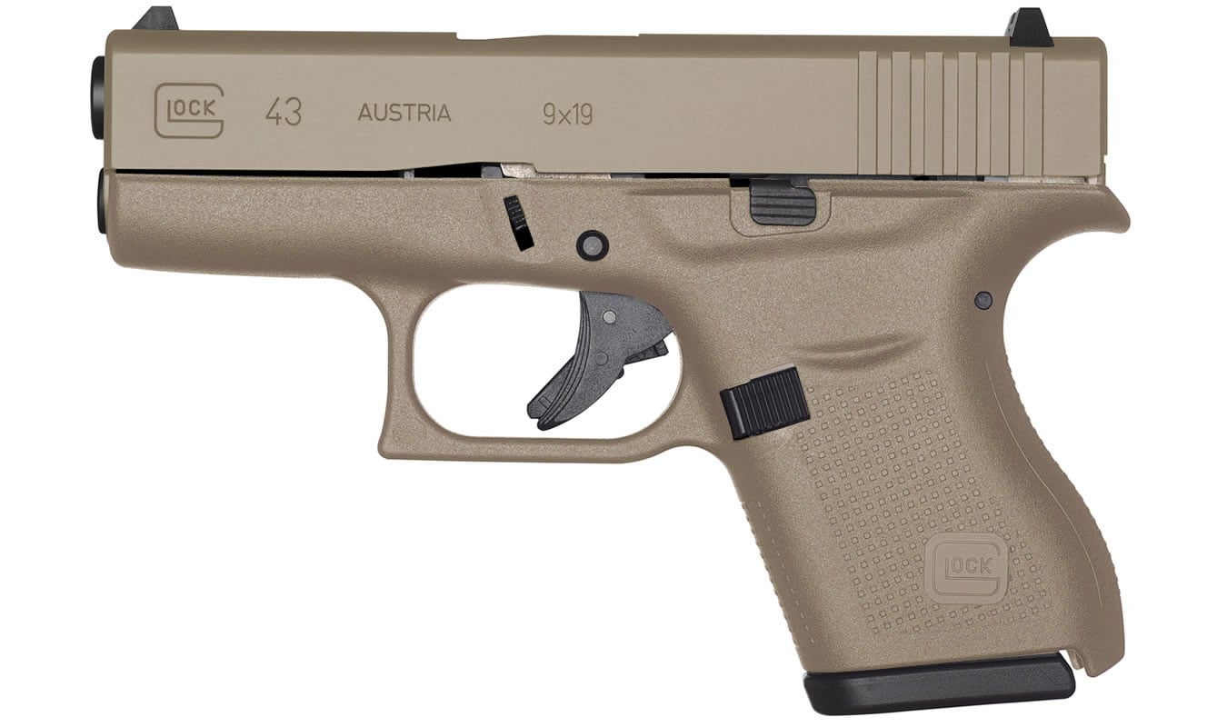 37467-default-l Glock 43 9mm Single-Stack Pistol with Magpul Dark Earth Cerakote Finish