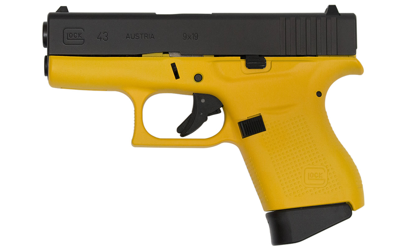 38271-default-l Glock 43 9mm Single-Stack Pistol with Yellow Cerakote Frame