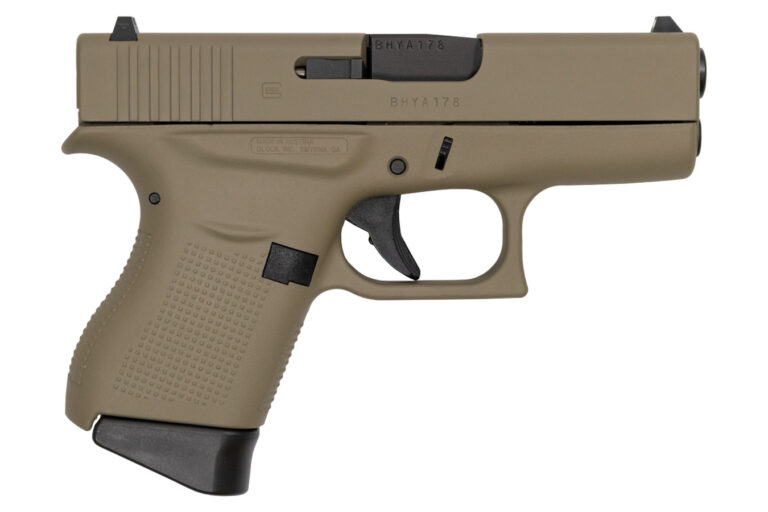 Glock 43 9mm Flat Dark Earth Cerakote Single Stack Pistol
