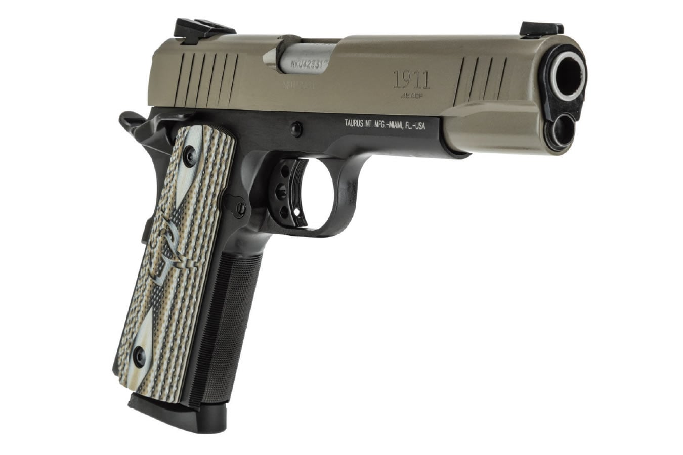 61998-default-l Taurus PT1911 45 ACP Pistol with Cerakote Sand Finish and VZ Grip