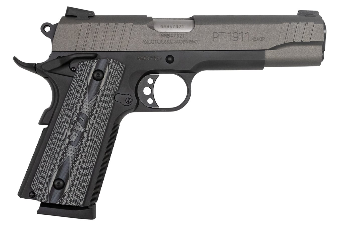 62911-default-l Taurus PT1911 45 ACP Full-Size Pistol with Grey Cerakote Slide and VZ Grips