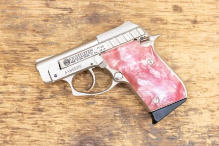 Taurus PT-22 22 LR Stainless 8-Round Used Trade-in Pistol with Pink Grips