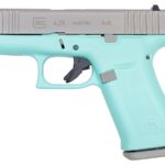 Glock 43X 9mm 10-Round Pistol with Robin Egg Blue Frame and Silver PVD Slide
