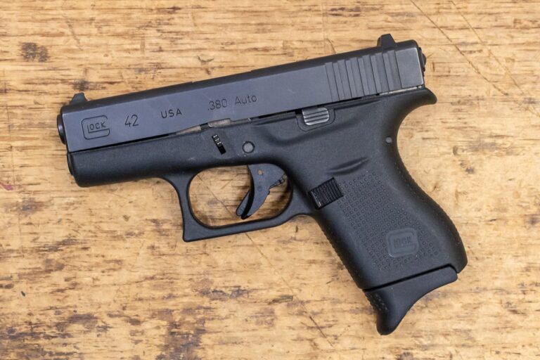 Glock 42 380 ACP Police Trade-in Pistol with Pearce Grip Extension and Techna Belt Clip