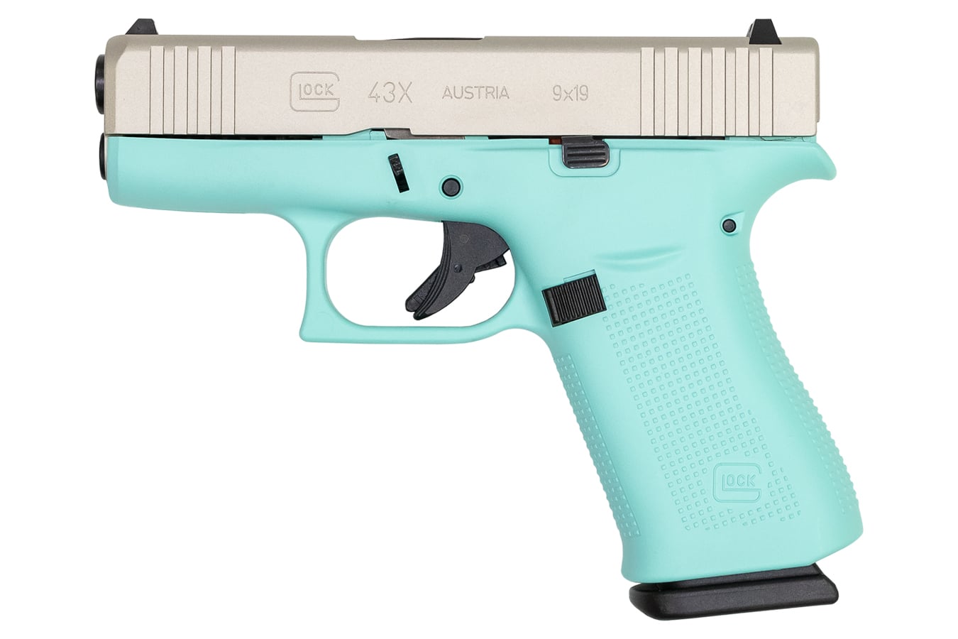 81443-default-l Glock 43X 9mm 10-Round Pistol with Robins Egg Blue Cerakote Frame and Silver Slide