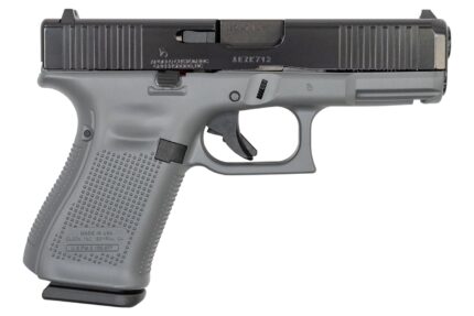 Glock 19 Gen5 9mm Pistol with Cerakote Concrete Frame and Black Slide