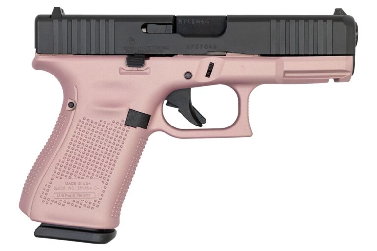 Glock 19 Gen5 9mm 15-Round Pistol with Pink Champagne Frame and Black Slide