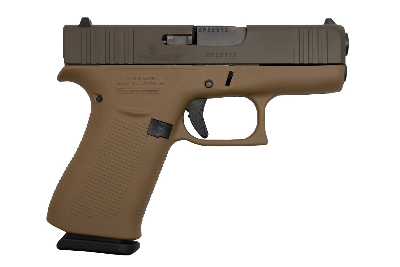 90862-default-l Glock 43x 9mm Pistol with Cerakote Dark Earth Frame and Patriot Brown Slide