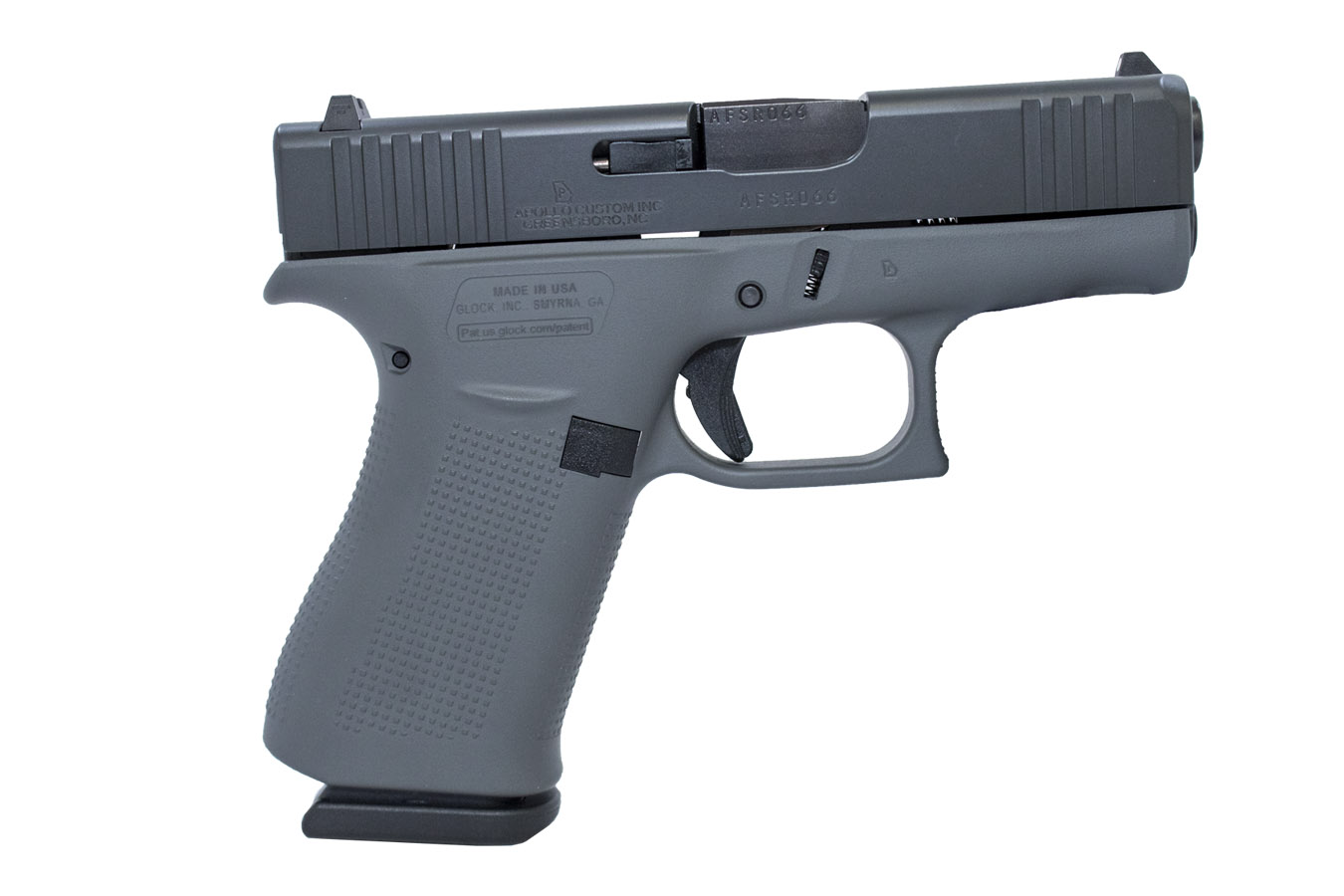 97055-default-l Glock 43X 9mm Semi Auto Pistol with Concrete Gray Cerakote Frame