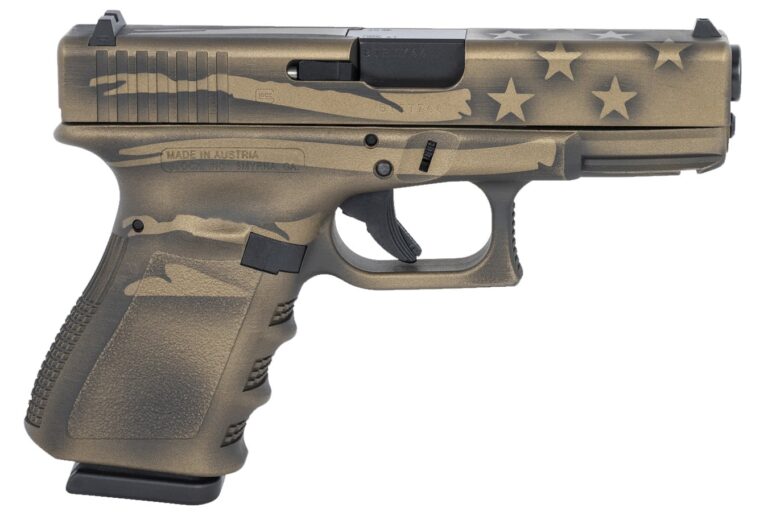 Glock 23 Gen3 40 S&W Compact Pistol with Coyote Battle Worn Flag Cerakote Finish