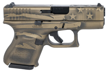 Glock 26 Gen5 9mm Subcompact Pistol with Coyote Battle Worn Flag Cerakote Finish