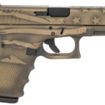 Glock 19 Gen4 9mm Compact Pistol with Coyote Battle Worn Flag Cerakote Finish