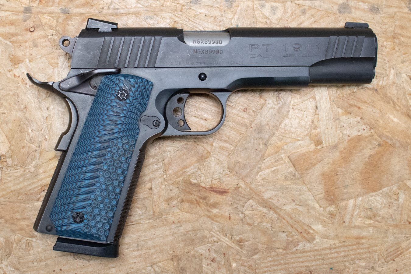 126285-default-l Taurus PT1911 45ACP Police Trade-In Pistol with Custom Blue Grips