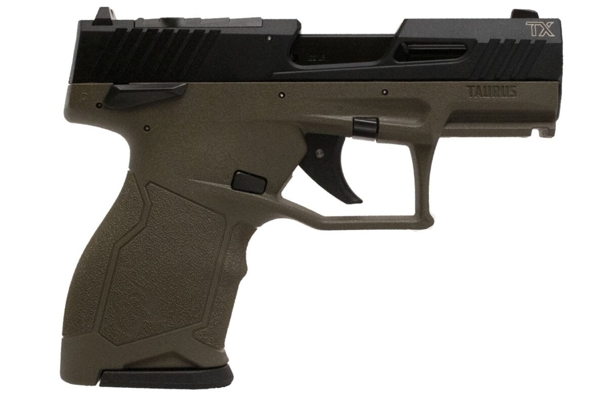 Taurus TX22 Compact 22LR Optic Ready Semi-Automatic Pistol with OD Green Frame