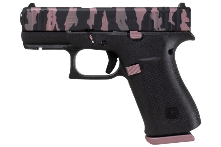 Glock 43X MOS 9mm Pistol with Pink Tiger Slide