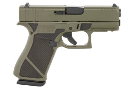 Glock 43x 9mm Pistol with OD Green Finish and Black Diamond Stippled Grips