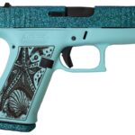 Glock 43x 9mm Pistol with Sea Star Glitter Blue Finish
