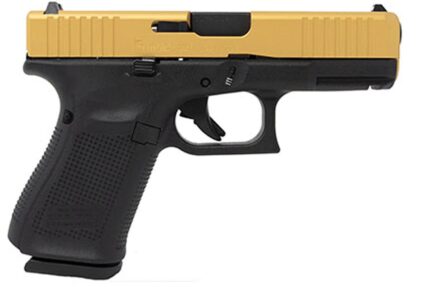 Glock 19 Gen5 9mm Pistol with Gold Slide and Black Frame