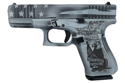 Glock 19 Gen5 9mm PIstol with Custom We Want You Cerakote Gray Finish