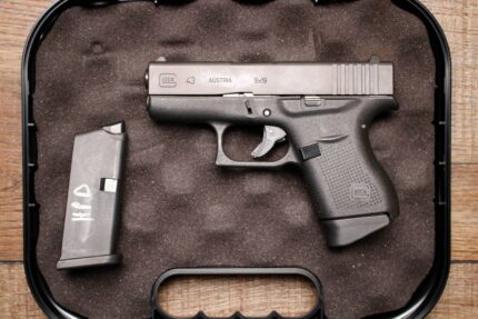 Glock 43 9mm Police Trade-In Pistol with Case and Tw Magazines