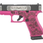 Glock G43X MOS 9mm Optic Ready Pistol with Pink Rose Engraved Frame