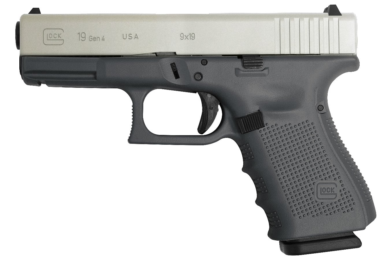 32923-default-l Glock 19 Gen4 9mm 15-Round Pistol with Battleship Gray Cerakote Frame